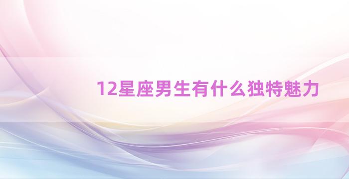 12星座男生有什么独特魅力