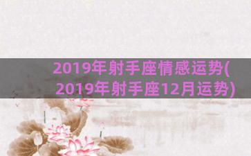 2019年射手座情感运势(2019年射手座12月运势)