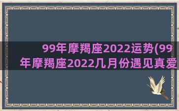 99年摩羯座2022运势(99年摩羯座2022几月份遇见真爱)