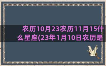 农历10月23农历11月15什么星座(23年1月10日农历是多少)