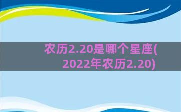 农历2.20是哪个星座(2022年农历2.20)