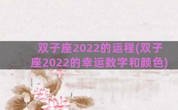 双子座2022的运程(双子座2022的幸运数字和颜色)