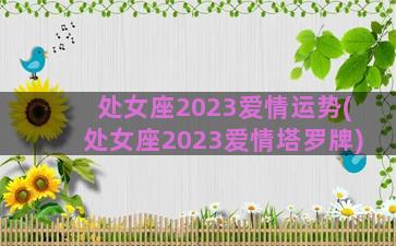 处女座2023爱情运势(处女座2023爱情塔罗牌)