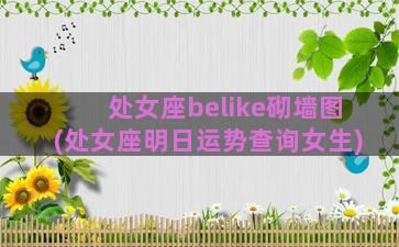 处女座belike砌墙图(处女座明日运势查询女生)