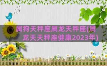 属狗天秤座属龙天秤座(属龙天天秤座健康2023年)