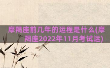 摩羯座前几年的运程是什么(摩羯座2022年11月考试运)