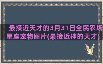 最接近天才的3月31日全民农场星座宠物图片(最接近神的天才)