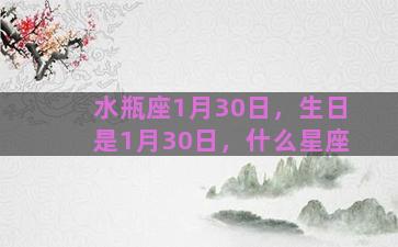 水瓶座1月30日，生日是1月30日，什么星座