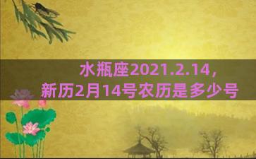 水瓶座2021.2.14，新历2月14号农历是多少号