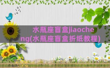 水瓶座盲盒jiaocheng(水瓶座盲盒折纸教程)