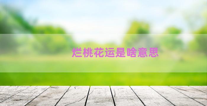 烂桃花运是啥意思