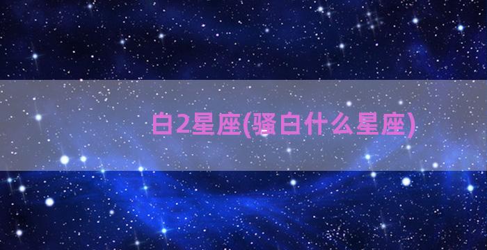 白2星座(骚白什么星座)