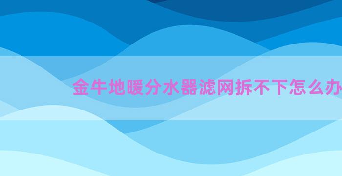 金牛地暖分水器滤网拆不下怎么办