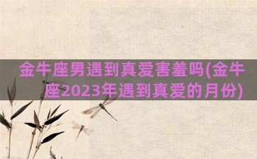 金牛座男遇到真爱害羞吗(金牛座2023年遇到真爱的月份)